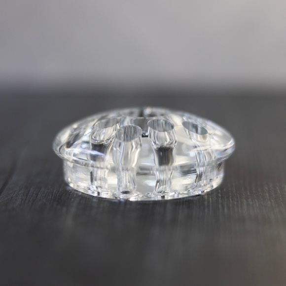 Vintage glass flower frog 11 eleven holes with large center hole - Picture 6 of 6